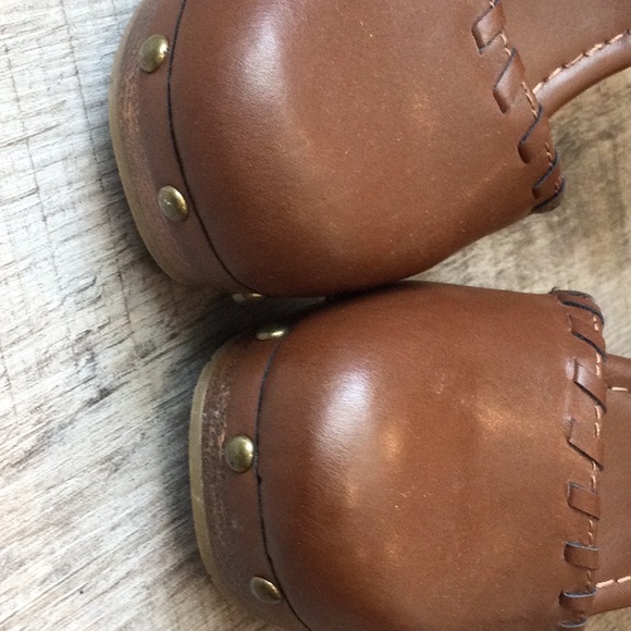 MIA Women's Brown Wood Chunky Platform Clogs Size 7.5 - Picture 10 of 10